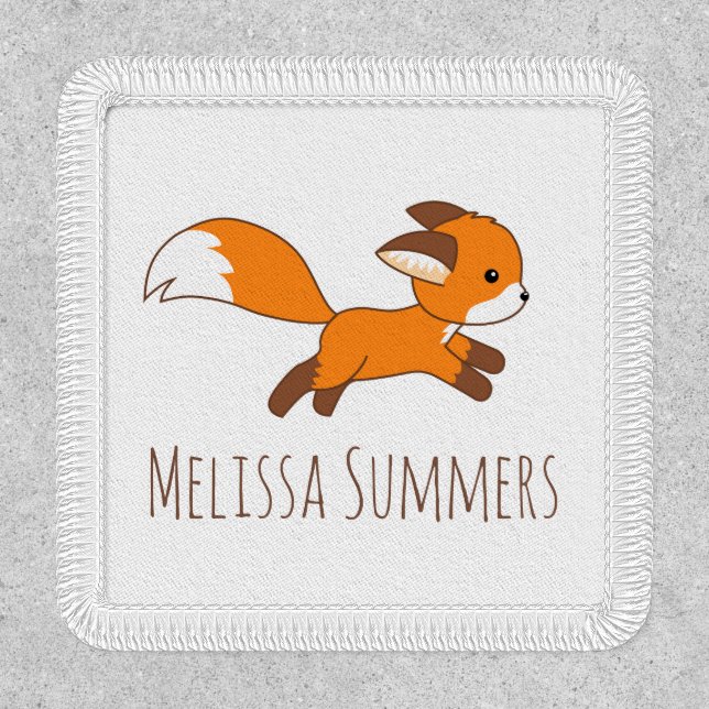 Cute Running Fox Custom Name Patch (Front)