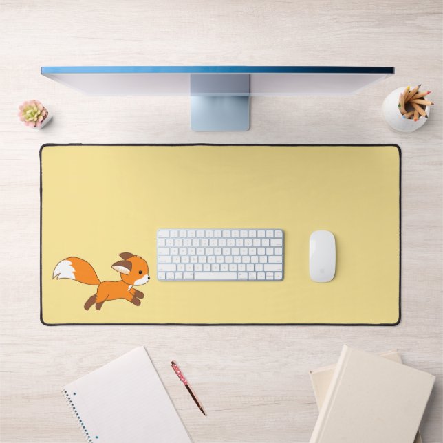 Cute Running Fox Desk Mat (Office 1)