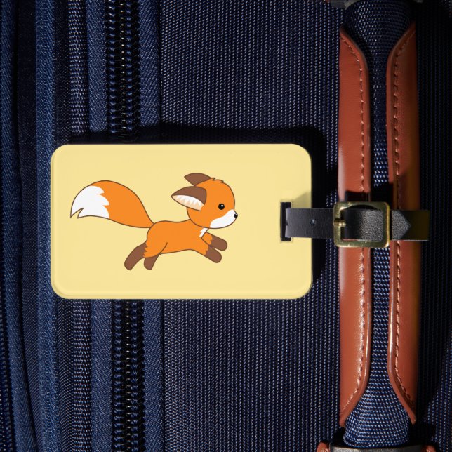 Cute Running Fox Luggage Tag (Front Insitu 4)