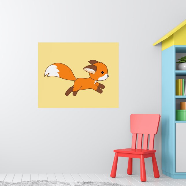 Cute Running Fox Poster (Nursery 1)