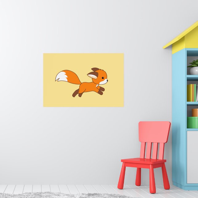 Cute Running Fox Poster (Nursery 1)