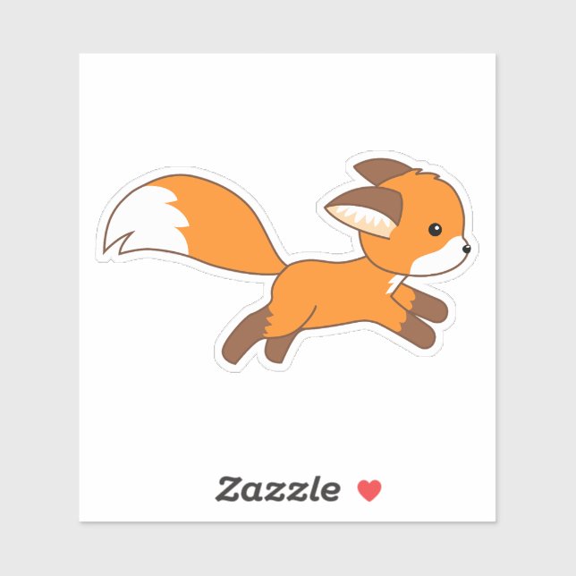 Cute Running Fox Sticker (Sheet)