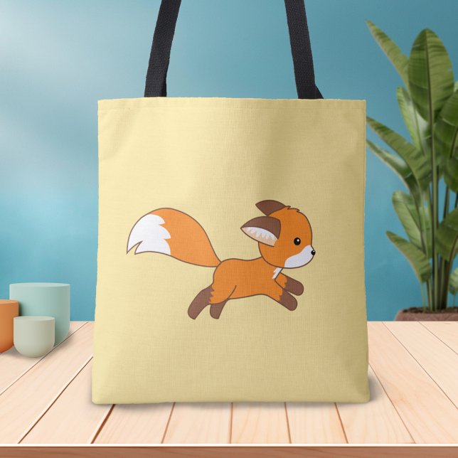 Cute Running Fox Tote Bag (Creator Uploaded)