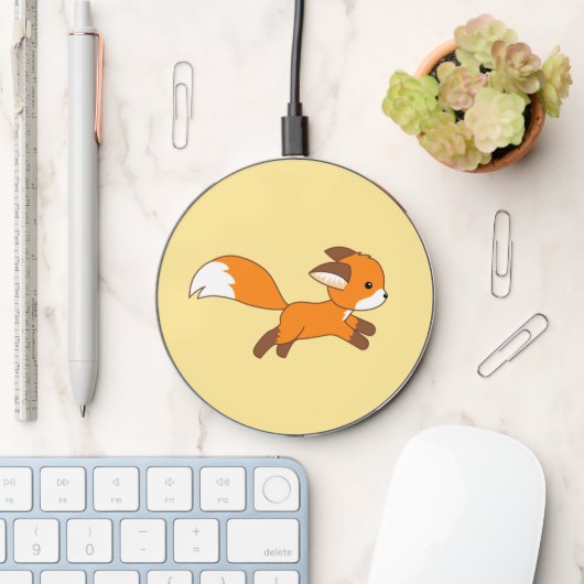 Cute Running Fox Wireless Charger (Desk)