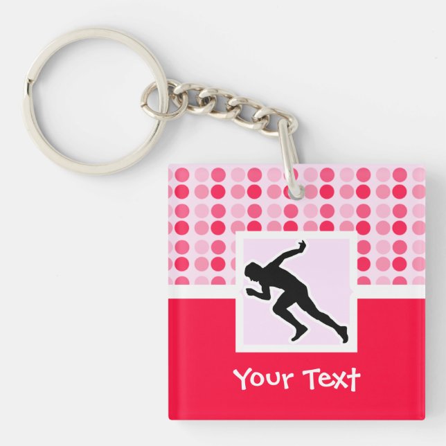 Cute, Running Keychain (Front)