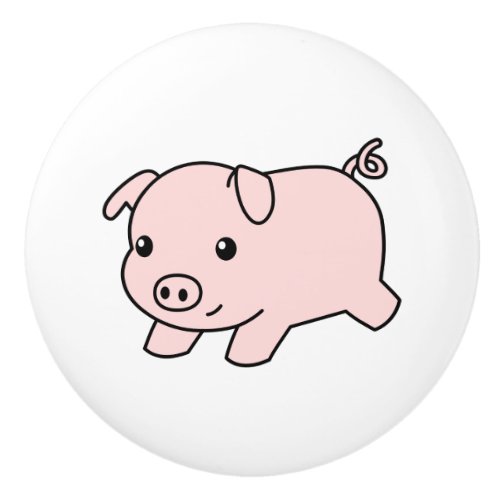 Cute Running Piglet Pig Ceramic Knob