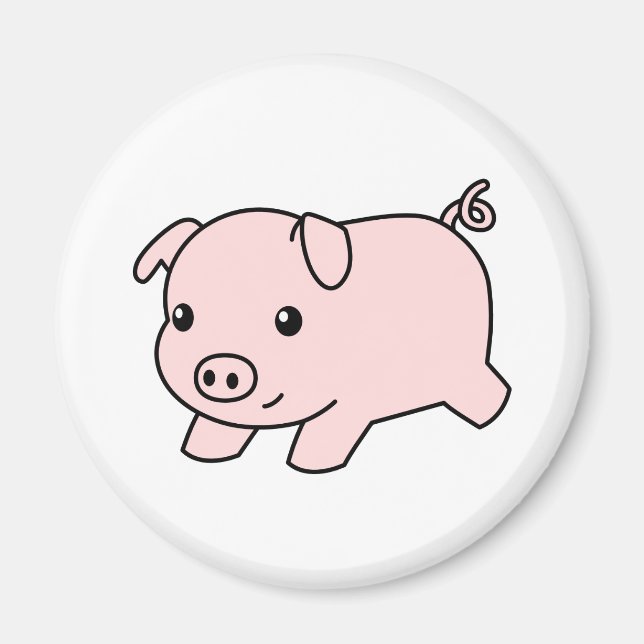 Cute Running Piglet Pig Magnet (Front)