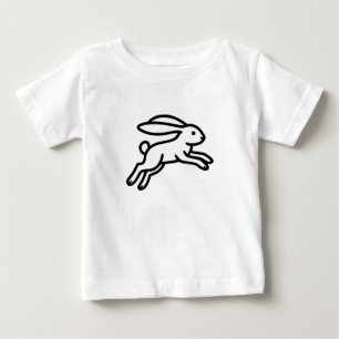 Cute Running Rabbit Bunny Illustration Baby T-Shirt