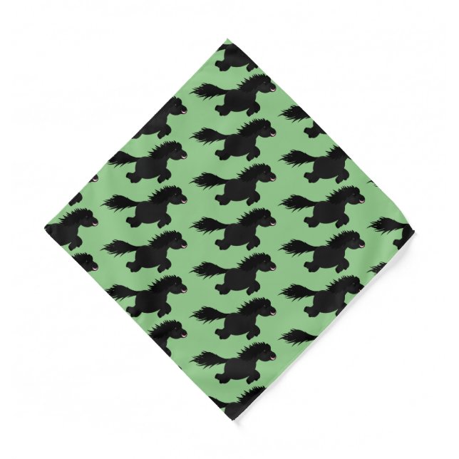 Cute running Shetland pony cartoon illustration  Bandana (Front)