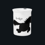 Cute running Shetland pony cartoon illustration Beverage Pitcher<br><div class="desc">This cute,  running Shetland pony is drawn in adorable cartoon illustration style. Lots of farmyard fun from the isles!</div>