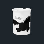 Cute running Shetland pony cartoon illustration Beverage Pitcher<br><div class="desc">This cute,  running Shetland pony is drawn in adorable cartoon illustration style. Lots of farmyard fun from the isles!</div>