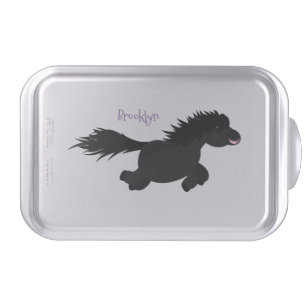 Cute running Shetland pony cartoon illustration Cake Pan