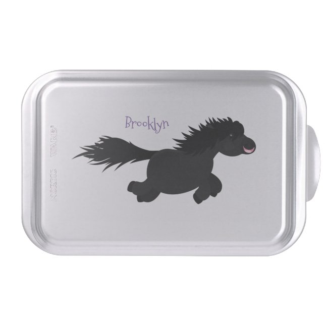 Cute running Shetland pony cartoon illustration Cake Pan (Front)
