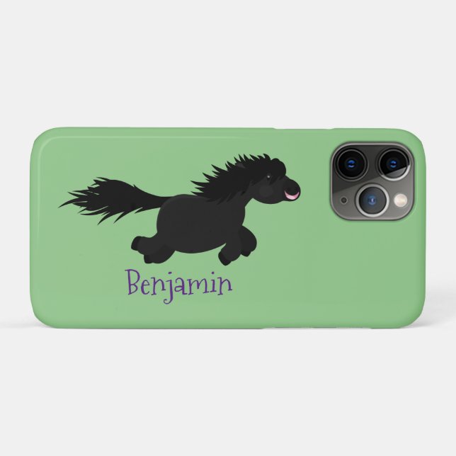 Cute running Shetland pony cartoon illustration Case-Mate iPhone Case (Back (Horizontal))