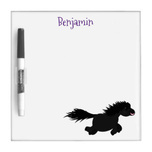 Cute running Shetland pony cartoon illustration Dry Erase Board