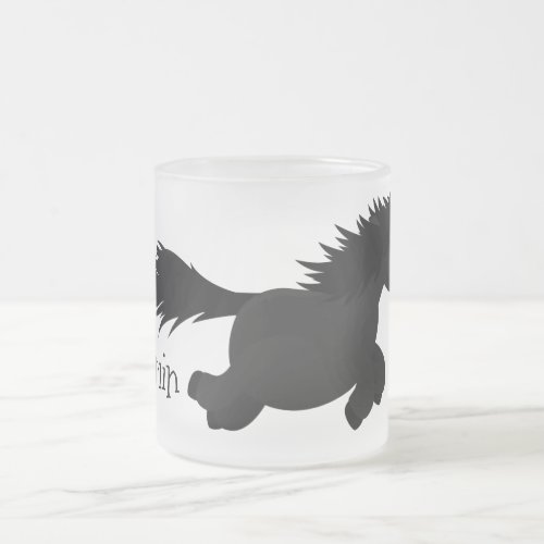 Cute running Shetland pony cartoon illustration Frosted Glass Coffee Mug
