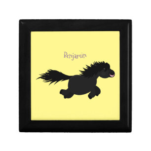 Cute running Shetland pony cartoon illustration Gift Box
