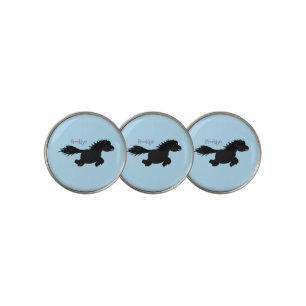 Cute running Shetland pony cartoon illustration Golf Ball Marker