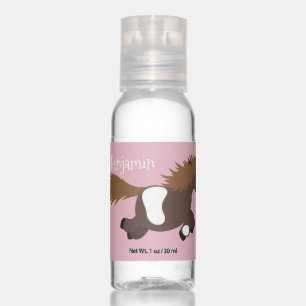 Cute running Shetland pony cartoon illustration Hand Sanitizer
