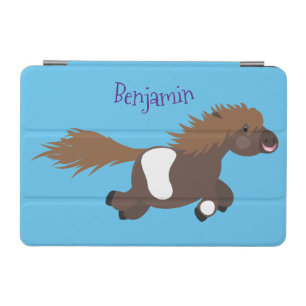 Cute running Shetland pony cartoon illustration iPad Mini Cover