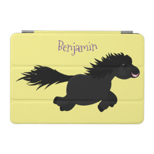 Cute running Shetland pony cartoon illustration iPad Mini Cover
