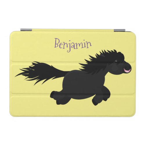 Cute running Shetland pony cartoon illustration iPad Mini Cover