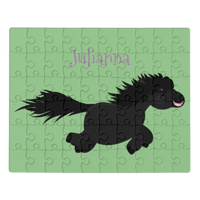 Cute running Shetland pony cartoon illustration Jigsaw Puzzle (Puzzle Horizontal)