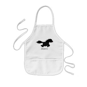Cute running Shetland pony cartoon illustration Kids' Apron