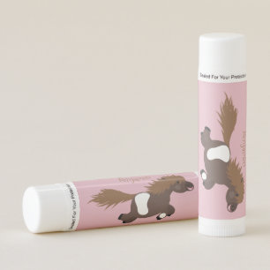 Cute running Shetland pony cartoon illustration  Lip Balm