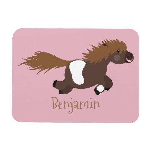 Cute running Shetland pony cartoon illustration Magnet