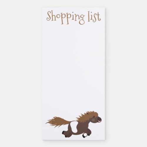 Cute running Shetland pony cartoon illustration Magnetic Notepad