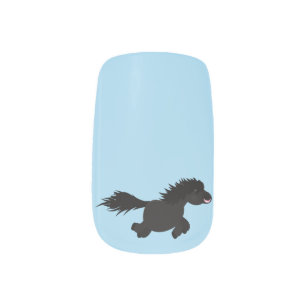 Cute running Shetland pony cartoon illustration Minx Nail Art
