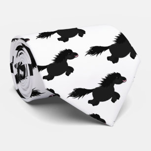 Cute running Shetland pony cartoon illustration Neck Tie