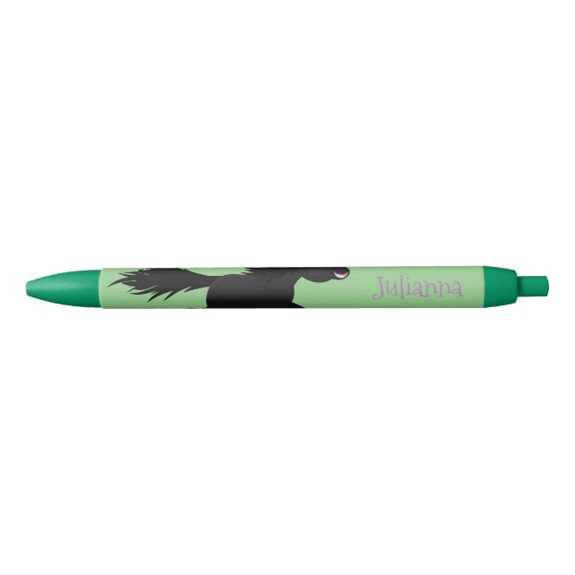 Cute running Shetland pony cartoon illustration Pen (Front)