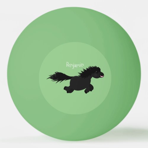 Cute running Shetland pony cartoon illustration Ping Pong Ball