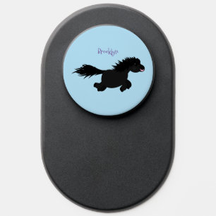 Cute running Shetland pony cartoon illustration PopSocket