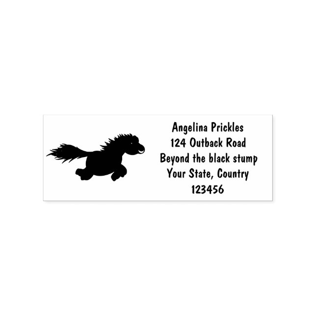 Cute running Shetland pony cartoon illustration Rubber Stamp (Imprint)