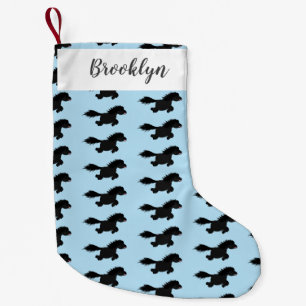 Cute running Shetland pony cartoon illustration Small Christmas Stocking