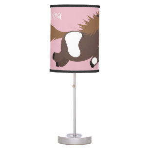 Cute running Shetland pony cartoon illustration Table Lamp