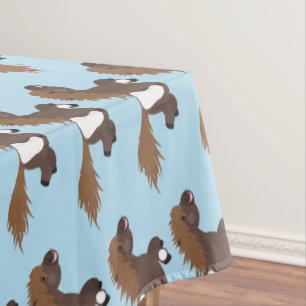 Cute running Shetland pony cartoon illustration Tablecloth