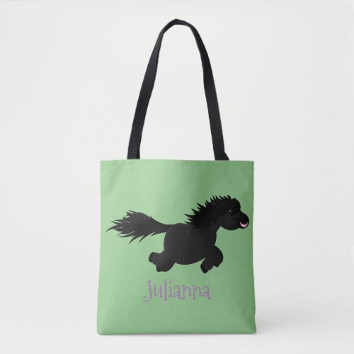 Cute running Shetland pony cartoon illustration Tote Bag