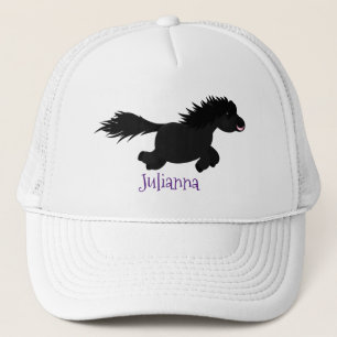 Cute running Shetland pony cartoon illustration Trucker Hat