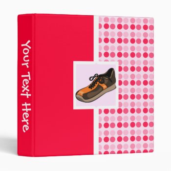 Cute Running Shoe 3 Ring Binder by SportsWare at Zazzle