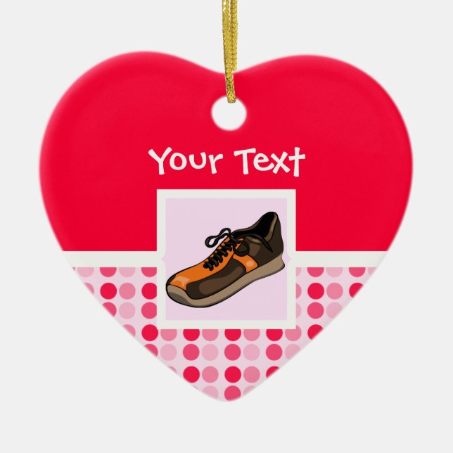 Cute Running Shoe Ceramic Ornament (Front)
