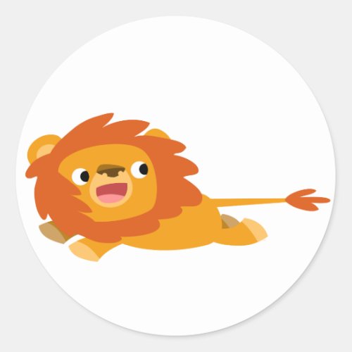 Cute Rushing Cartoon Lion Sticker