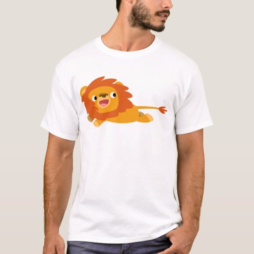 Cute Rushing Cartoon Lion Women T_Shirt