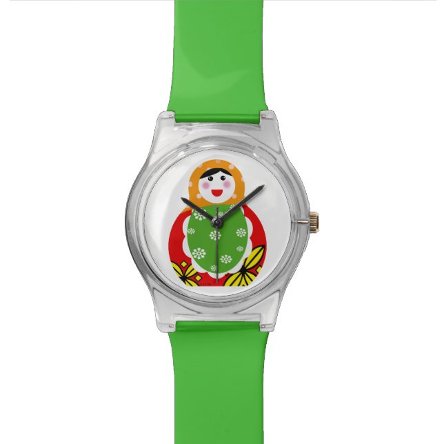 cute Russian nested doll Wristwatch (Close Up)