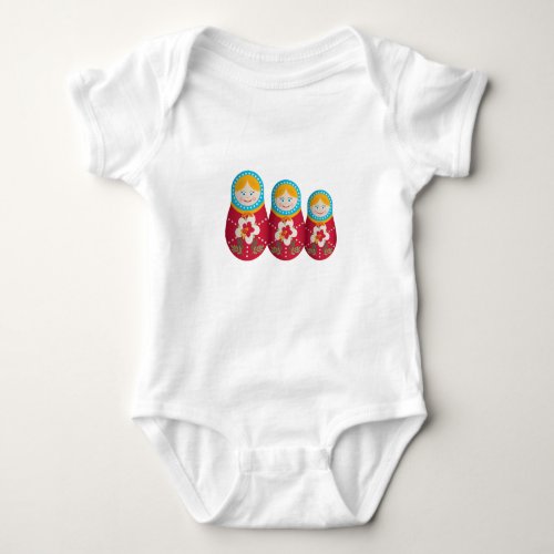 Cute Russian Nesting Doll Matryoshka Graphic Baby Bodysuit