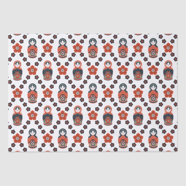 Cute Russian Nesting Doll Tissue Paper (Front)