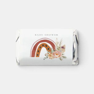 Cute Rust Orange Boho Floral Rainbow Baby Shower Hershey's Miniatures